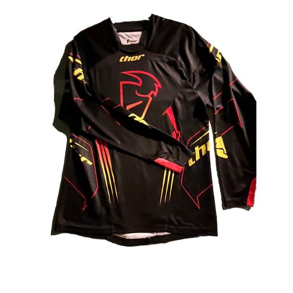 Thor Core Jersey Men Small Black Long Sleeve Lightweight Motocross Racing Flaws - Picture 2 of 12